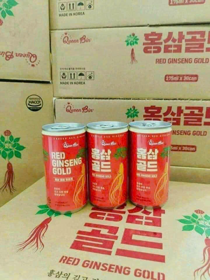 Nước hồng sâm lon queen bin hàn quốc thùng 30 lon x 175ml