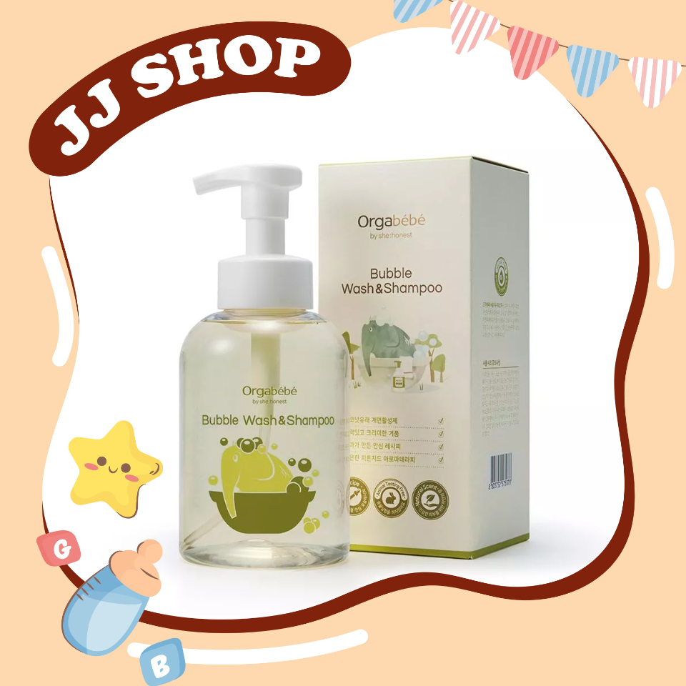 Sữa tắm gội tạo bọt organic orgabebe dung tích 500ml - nội địa hàn quốc