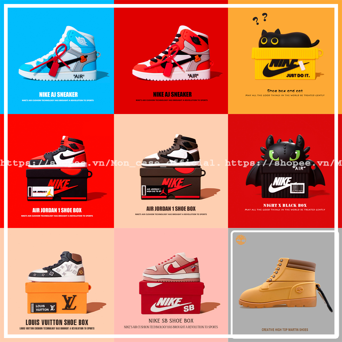 Ốp Tai nghe Airpods 1 2 Pro hình giày Nike - Siêu hot,  cực độc