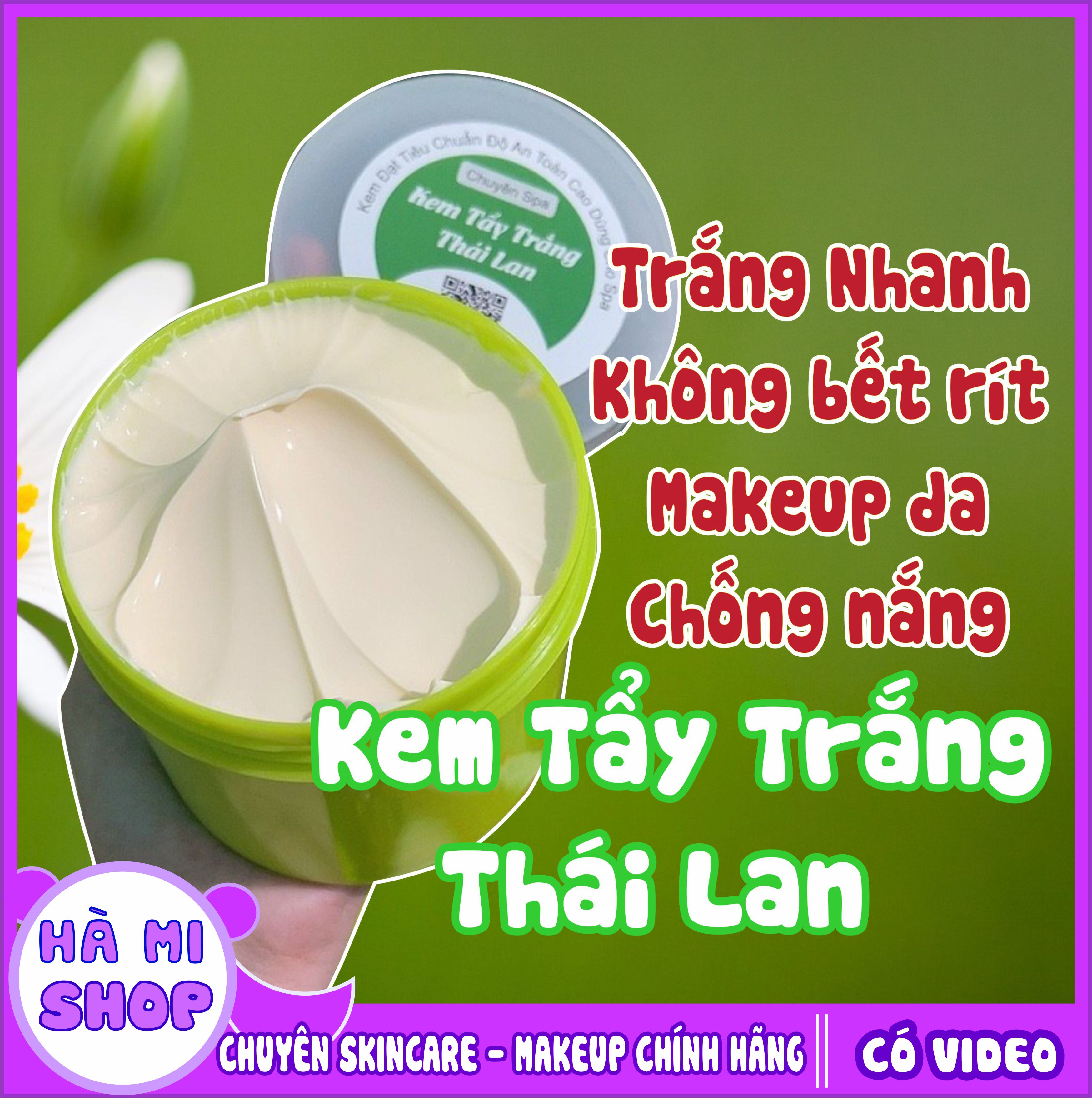 Kem tẩy trắng da, dưỡng da thái lan 400-450gr hủ siêu lớn (có tặng kèm thìa và kích trắng)