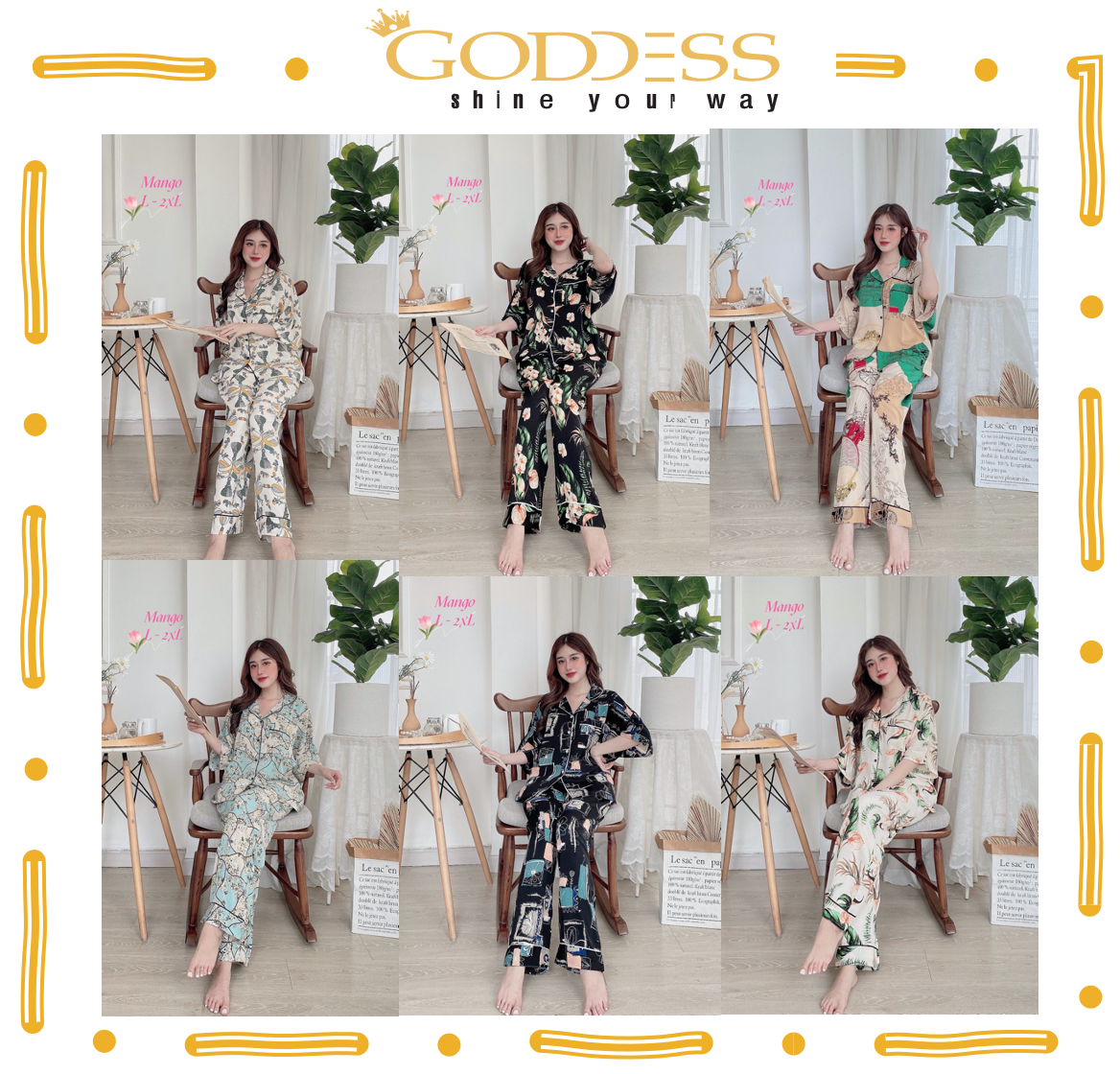 Bộ Pijama Lụa Mango - Đồ ngủ dài tay dơi hoạ tiết tươi trẻ Bigsize 40-80kg mềm mịn mát lịm mặc cực sang