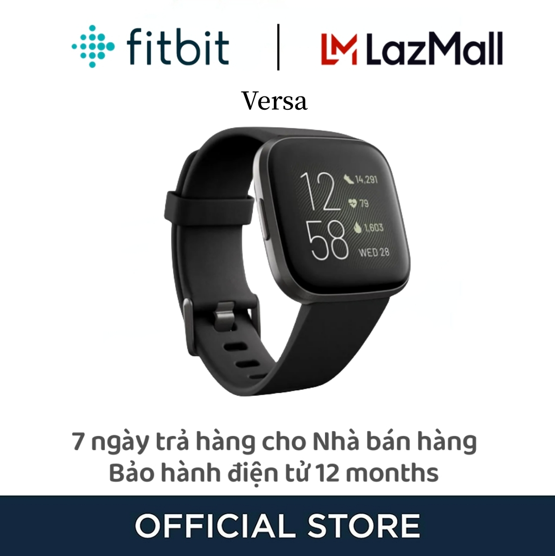 【48 giờ vận chuyển 100% Chính hãng Hàng chính hãng 100% Fitbit Versa Smartwatch theo dõi nhịp tim Hiển thị thời gian, danh sách lịch, theo dõi nhịp tim, gửi tin nhắn văn bản, thông báo, GPS, theo dõi giấc ngủ