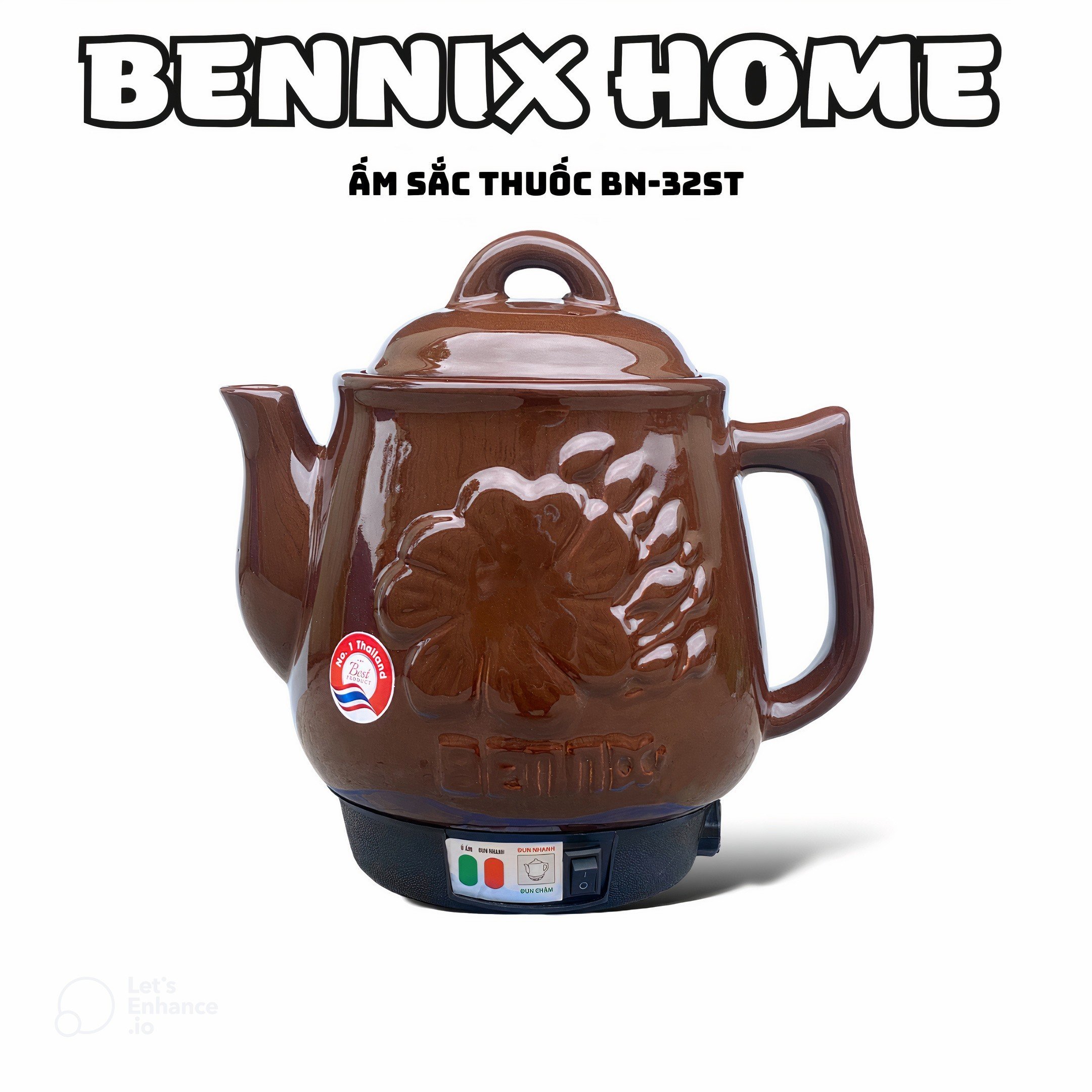 Ấm sắc thuốc cắm điện Bennix BN-32ST,nấu thuốc tự động, bảo hành chính hãng