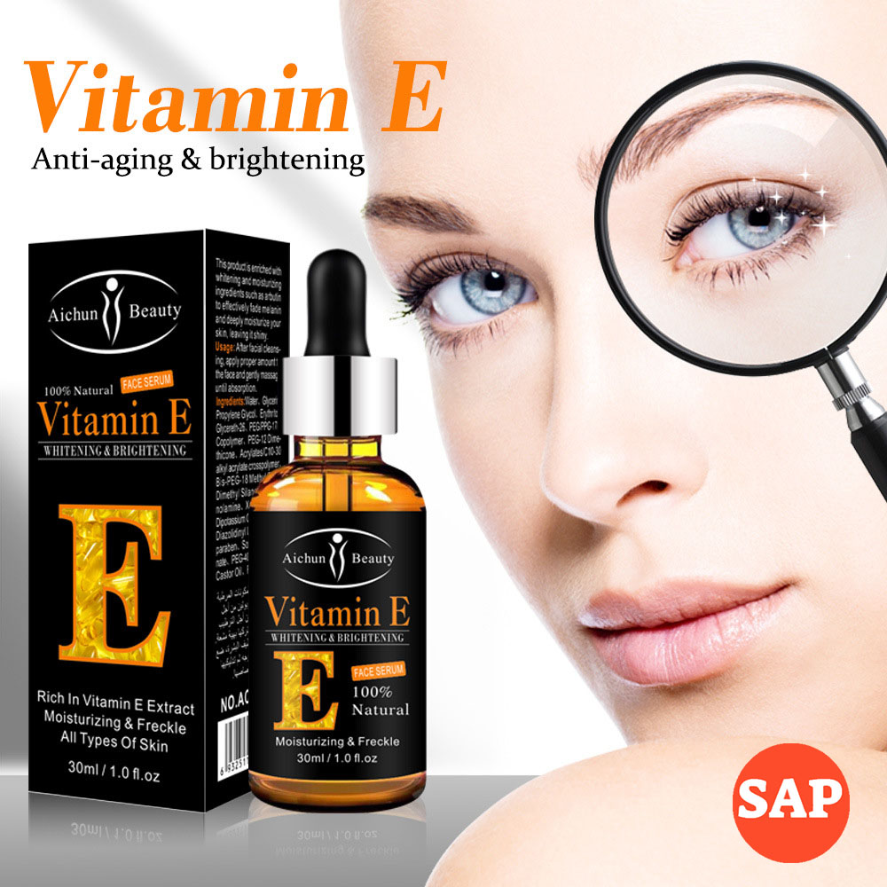 Serum Vitamin E siêu dưỡng trắng da giúp tái tạo da mặt làm sáng và căng bóng da ngăn ngừa lão hóa dachống thâm mắt và bọng mắt một cách hiệu quả