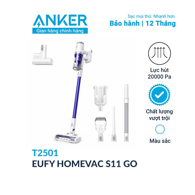 Máy hút cầm tay không dây eufy homevacs s11 go - t2501 bảo hành 12 tháng anker việt nam