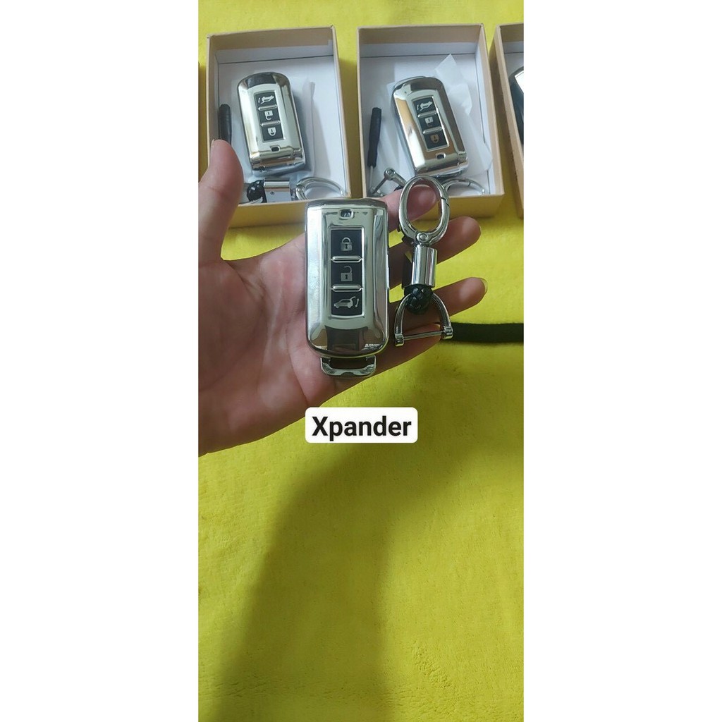 Bao Da Chìa Khóa Inox Mạ Crom Mitsubishi XPander oulander cao Cấp - tặng móc khóa inoc cao cấp