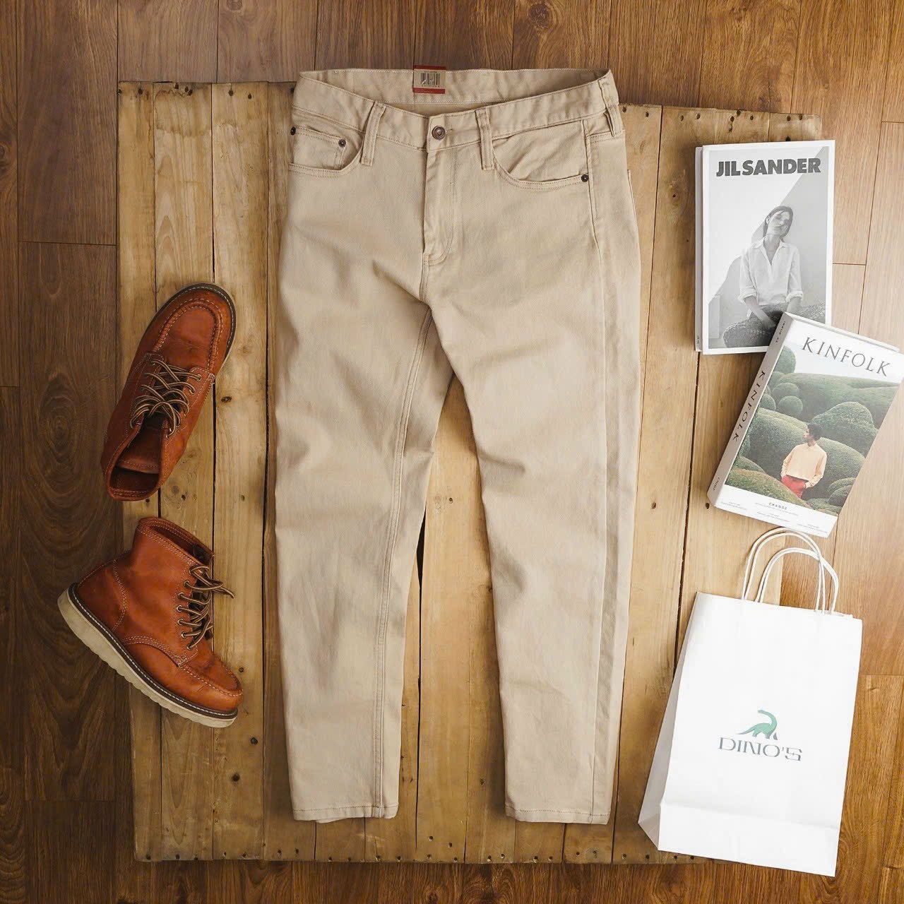 Quần Kaki Jean Màu kem KA-03 Quần Kaki Nam dáng đứng, ôm nhẹ, Chất vải co giãn, thoáng mát, lịch sự, trẻ trung - DK