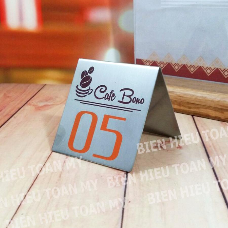 Combo 5 biển số bàn INOX khắc theo yêu cầu