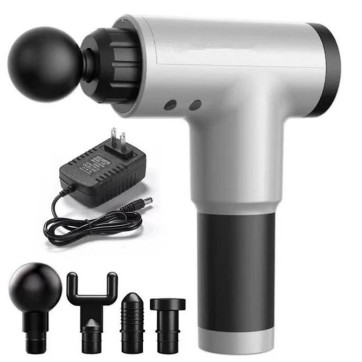 [HCM]Súng Massage Toàn Thân Cầm Tay Fascial Gun 4 Đầu 6 Chế Độ Chính Hãng Giãn Cơ Giảm Căng Cơ Thư Giãn Cơ Thể - Bh 12 Tháng 1 Đổi 1