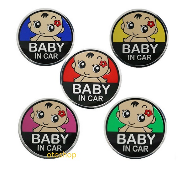 Tem nhôm Baby In Car dán xe ô tô
