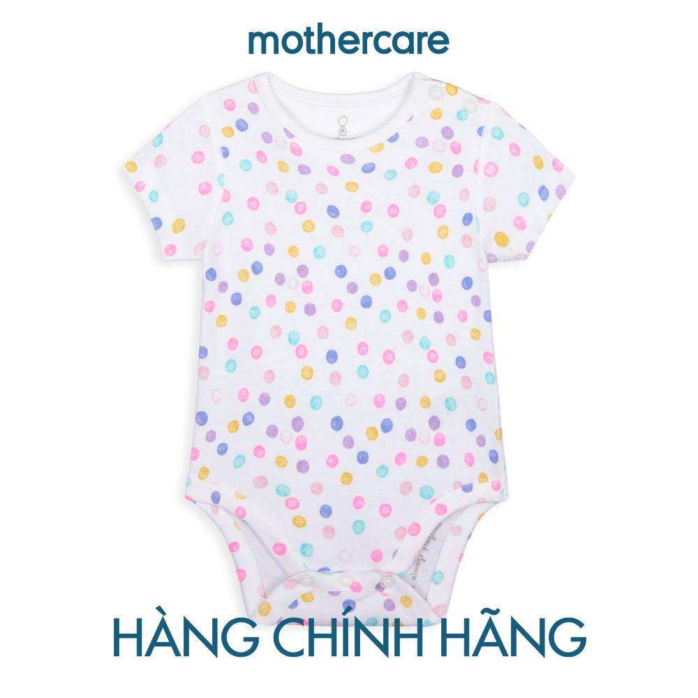 Mothercare - bodysuit - áo liền quần organic cotton họa tiết chấm bi