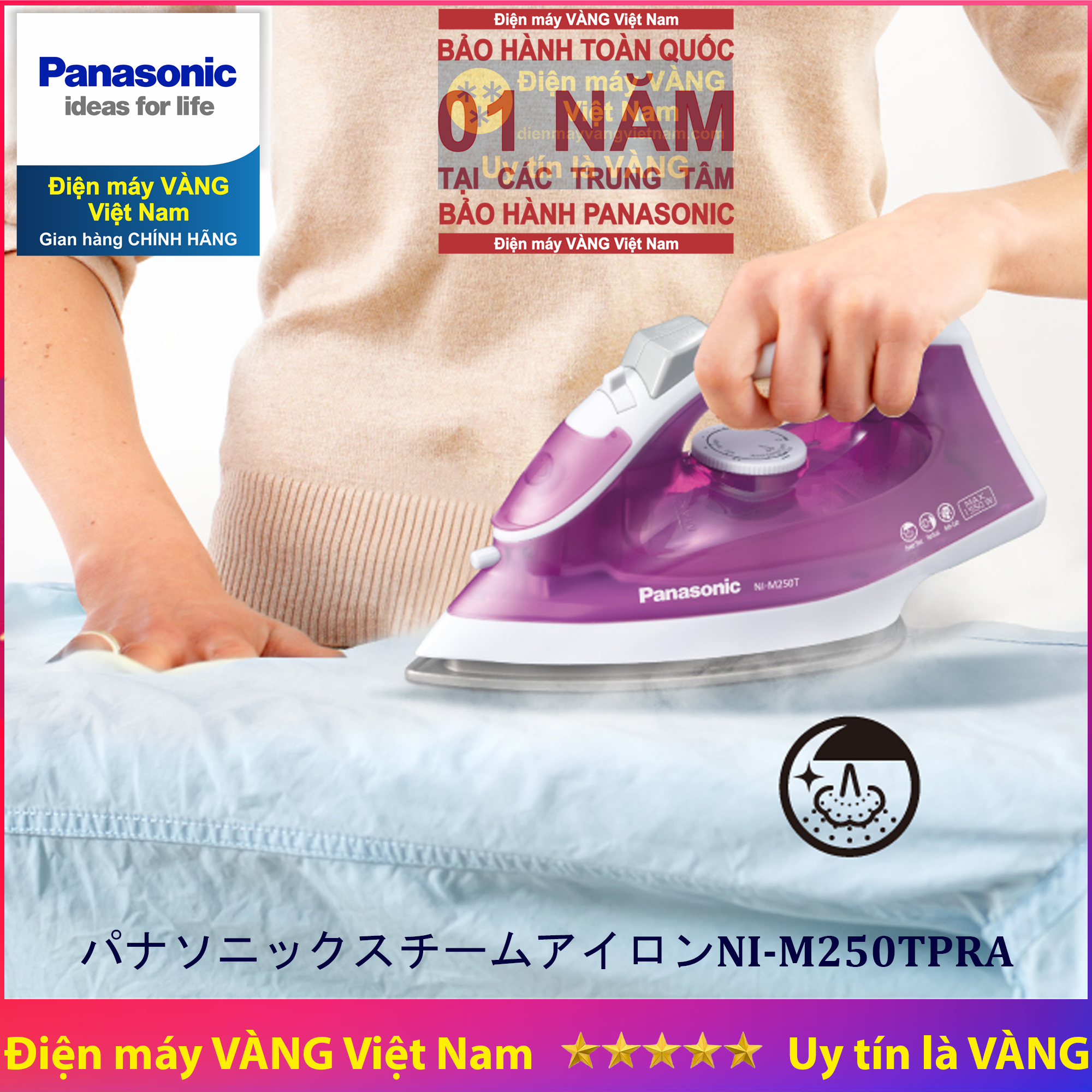 Bàn ủi hơi nước panasonic ni-m250tpra 1550w - ni-m250t