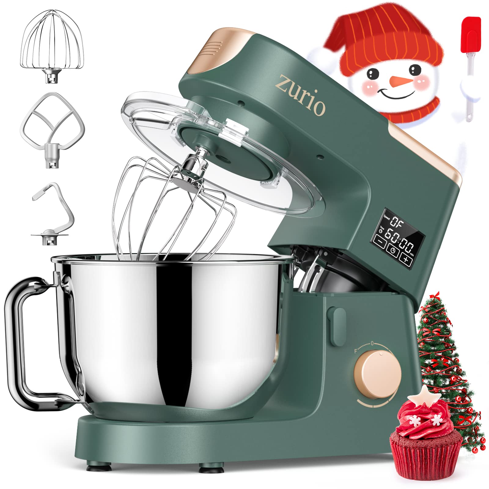 (Hàng Pháp) Máy nhào bột Zurio 6 L 1500W phiên bản 2022 có hẹn giờ và chức năng lên men- Hàng chính hãng nhập khẩu - Trộn được 1 kg bột khô - Zurio stand mixer Stand Mixer with Fermentation Function
