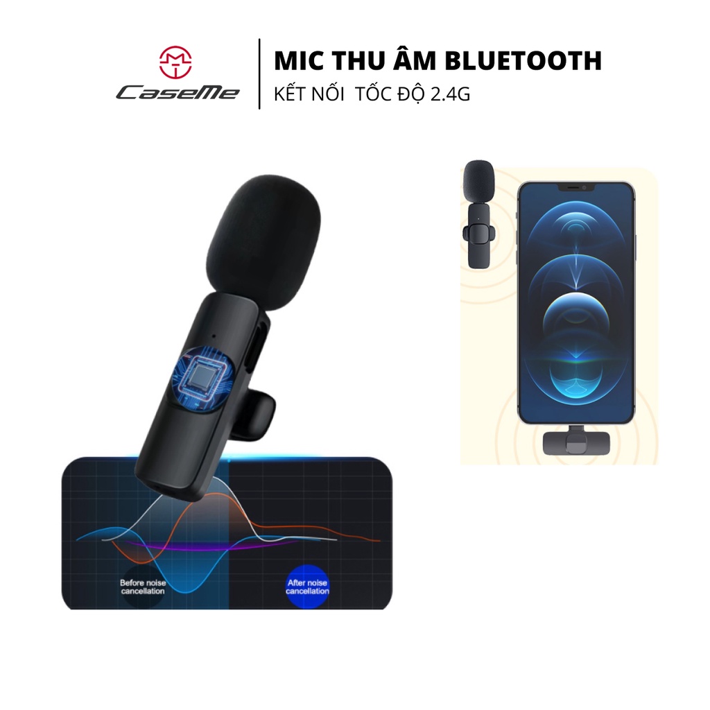 Micro thu câm 2.4g kết nối bluetooth - thu âm 10 - 15m - đầu cắm typec hoặc iphone