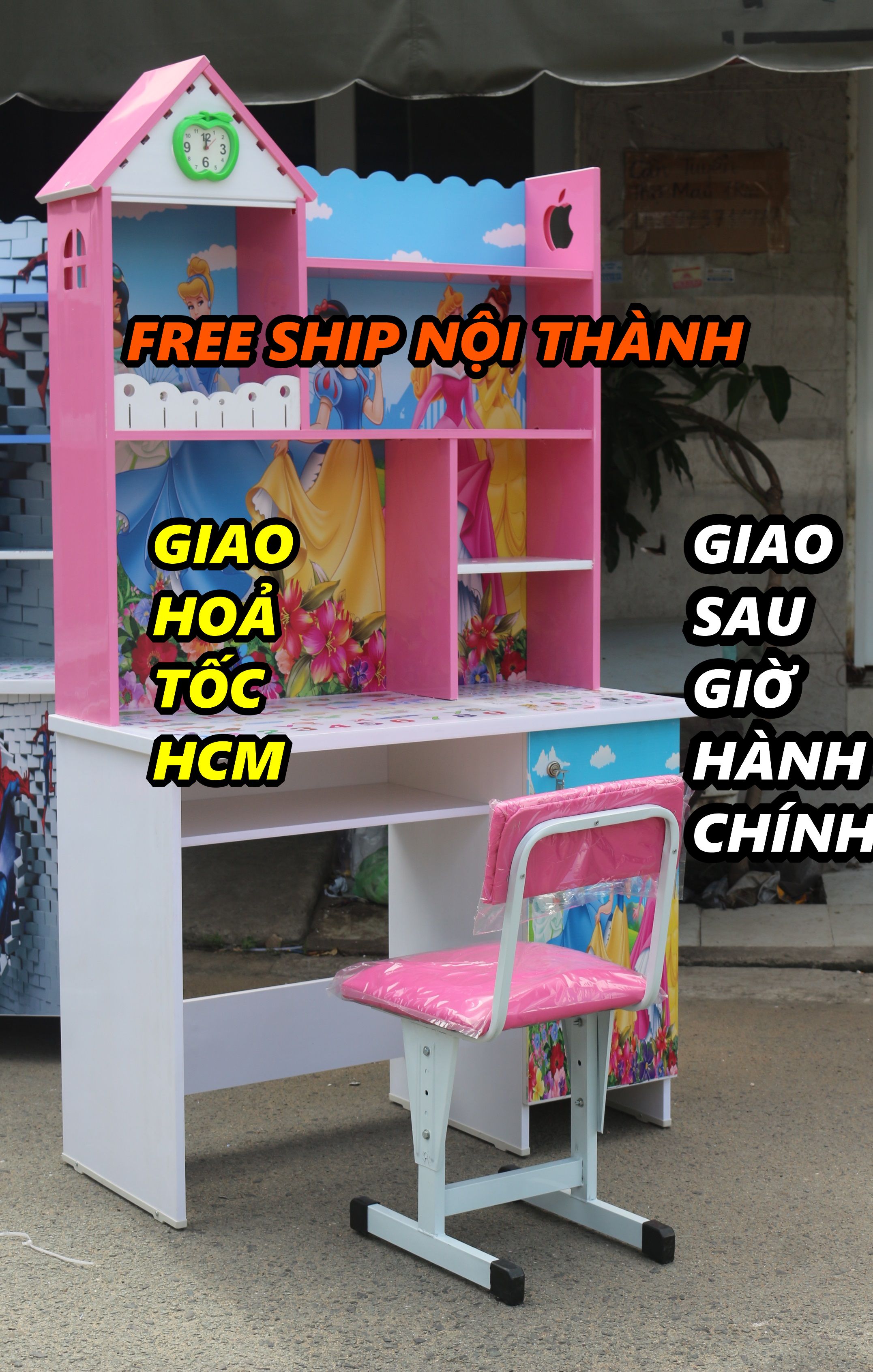 Bàn học dành cho học sinh có kệ sách tiện lợi - 1mx1m65x45 hcm