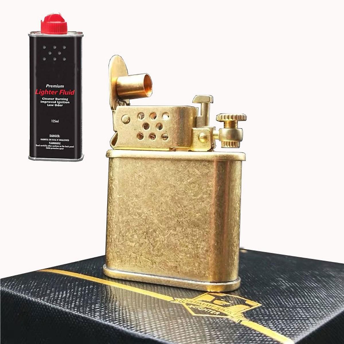Combo hộp quẹt bật lửa xăng đá zorron z-561 dùng xăng bấc đá + tặng bình xăng chuyên dụng dành cho hộp quẹt bật lửa xăng đá