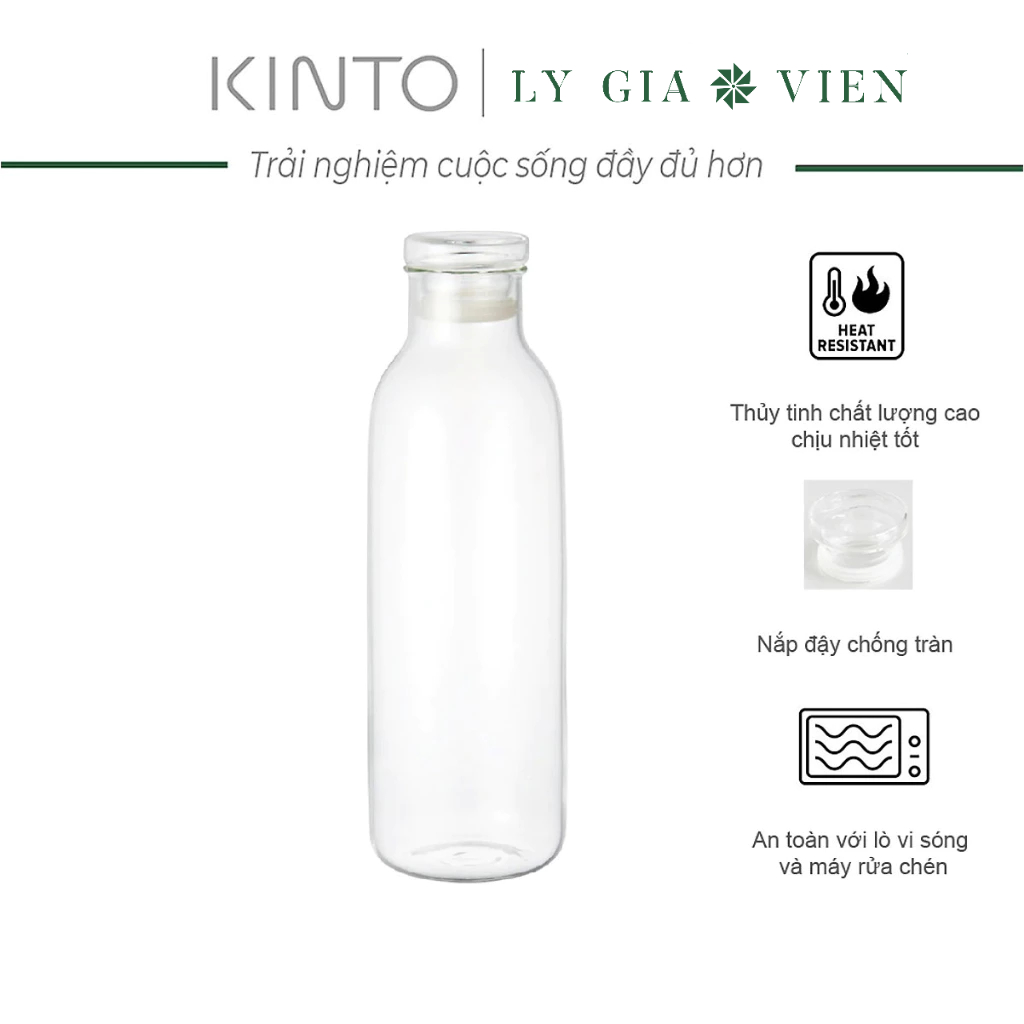Bình Đựng Nước Chịu Nhiệt Kinto Bottlit Carafe 1L