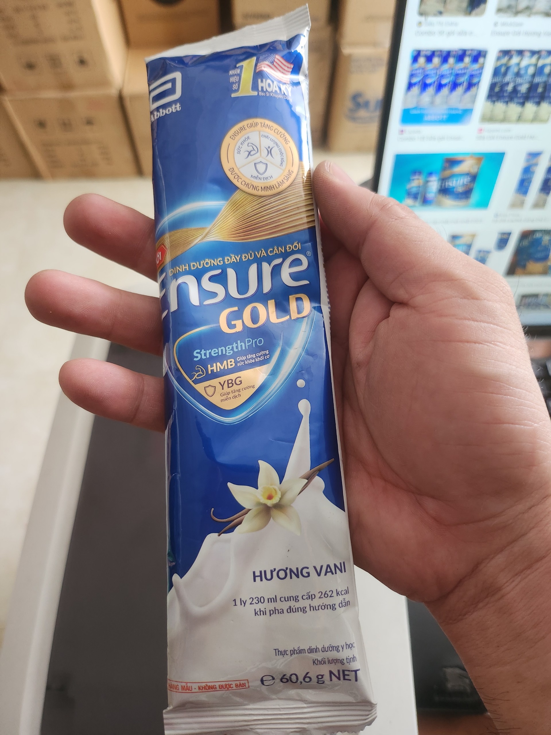 Combo 50 gói sữa Ensure hương vani mẫu mới