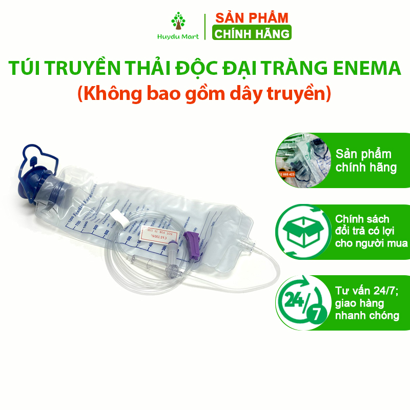 Túi truyền thải độc enema, dụng cụ thải độc đại tràng bằng cà phê dung tích 1200ml (không kèm dây truyền)