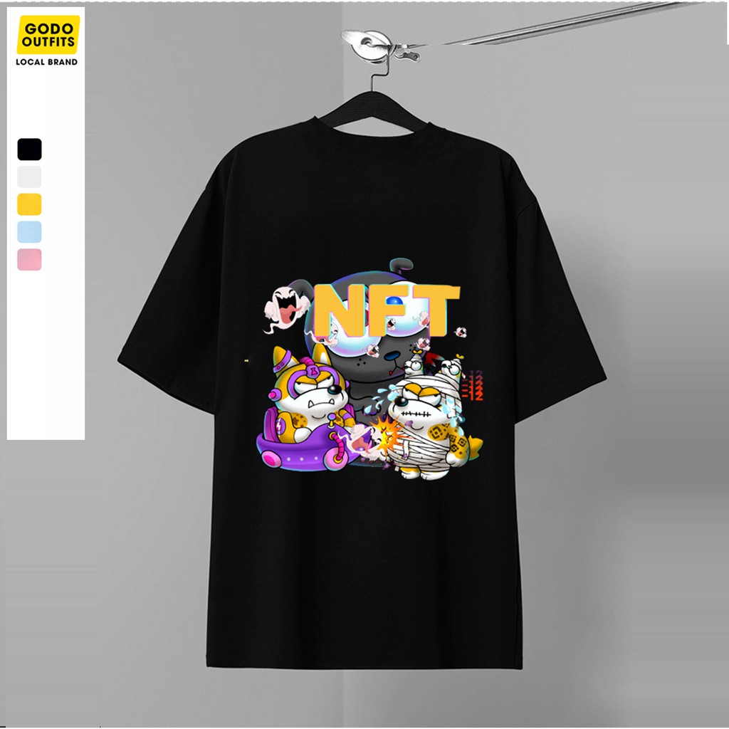 Áo thun tay lỡ nam nữ form rộng local brand GODO OUTFITS In RACA NFT chất liệu primeum cotton 100%