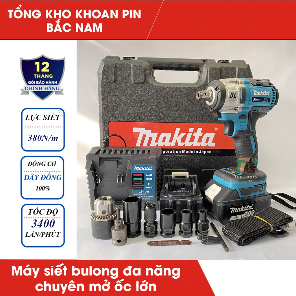 Máy Siết Bulong Makita 20V - Động cơ không chổi than siêu manh mẽ