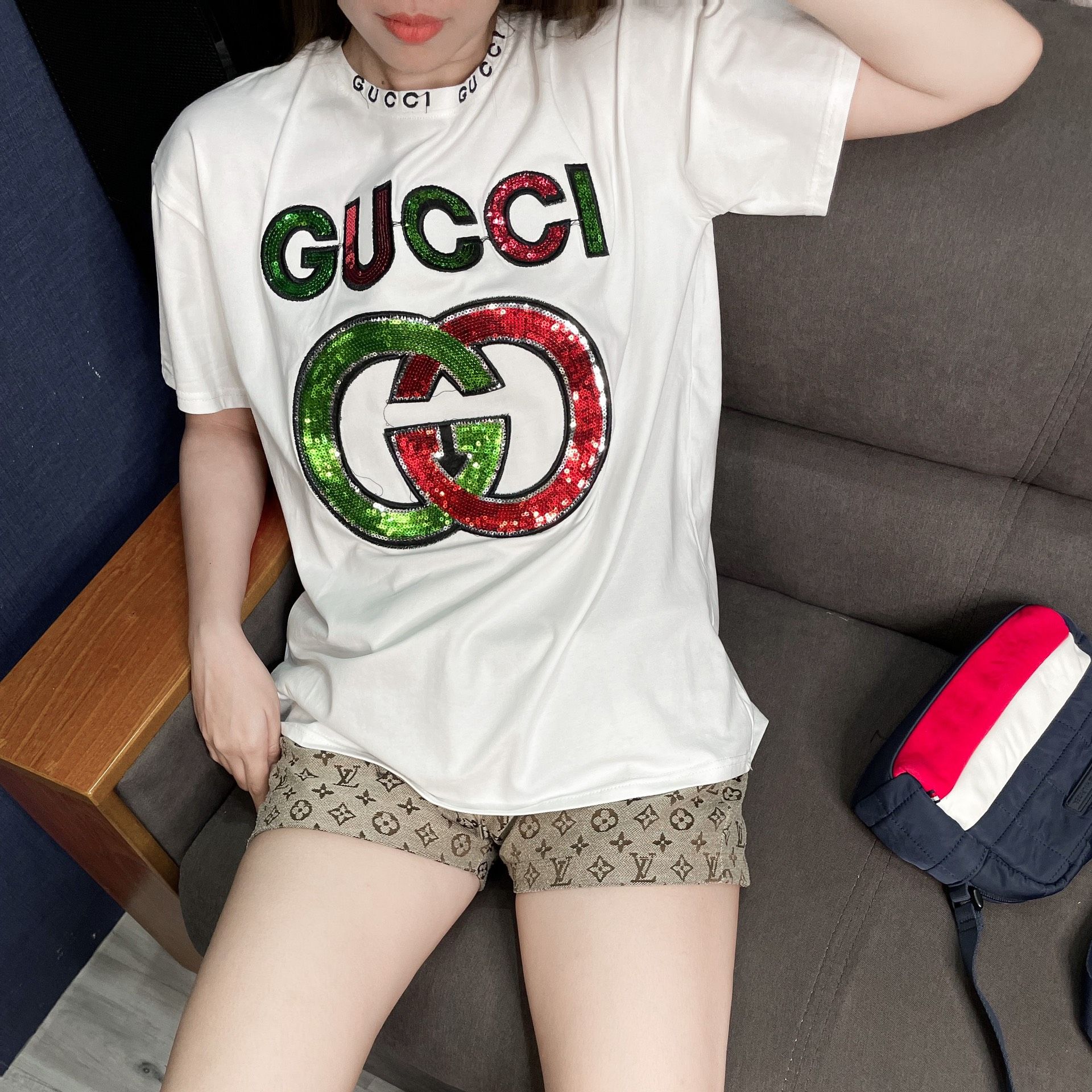 Hot trend áo thun gucci cổ tròn form rộng mẫu mới - áo phông gucci cổ tròn