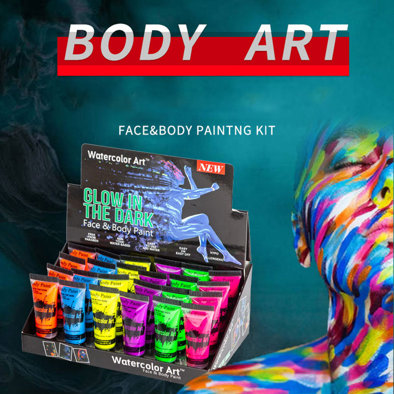 Bộ Màu Vẽ Body Art Phát Sáng Trong Bóng Tối