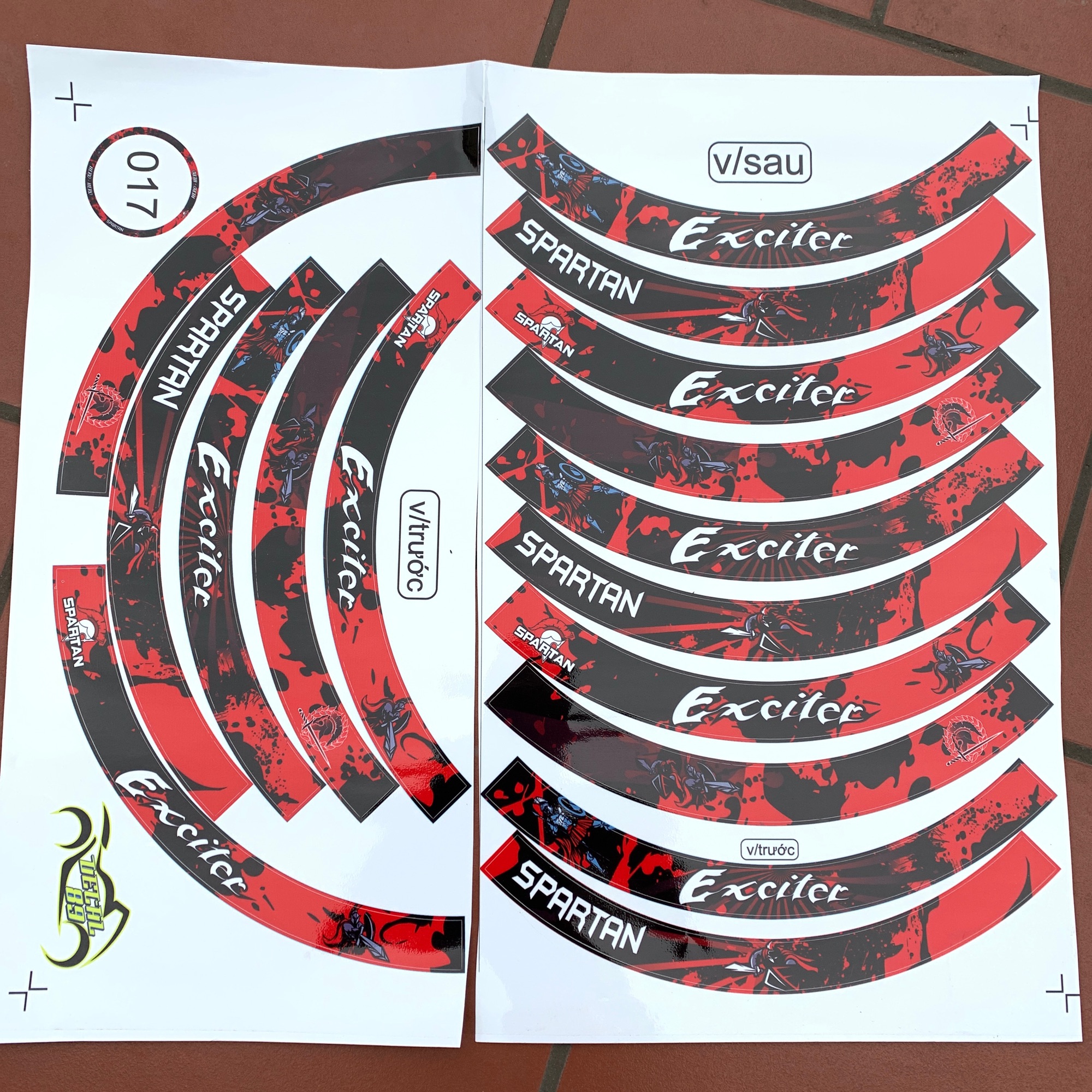 Tem vành full bánh đỏ đen exciter mã 17