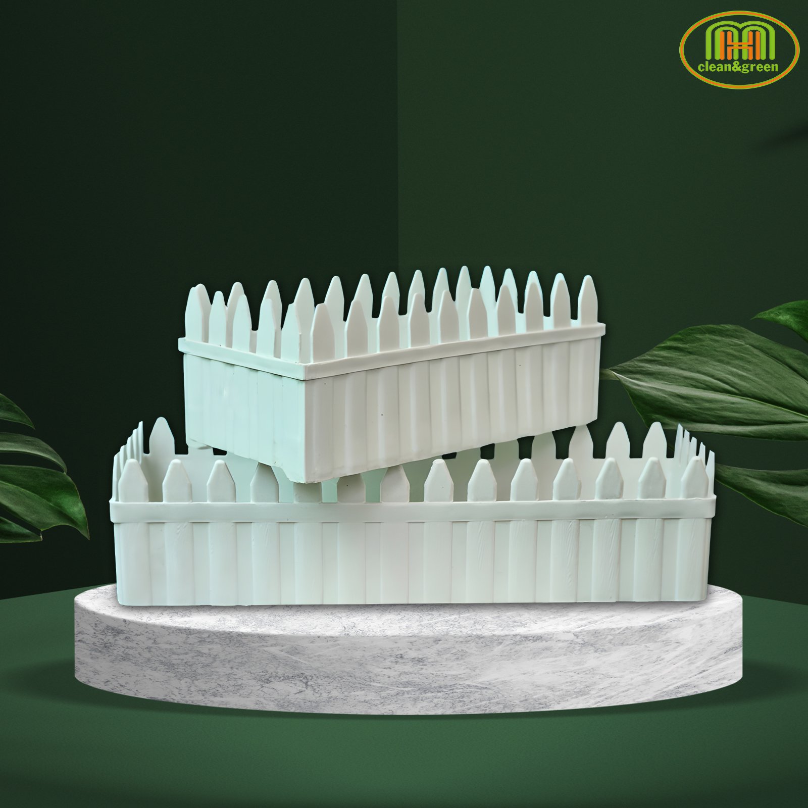 Chậu nhựa hàng rào trồng cây ban công kích thước 30cmx13cmx12cm và 42cmx13cmx11cm Minh Hân Garden