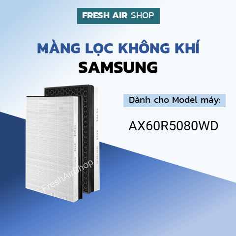 Màng lọc không khí Samsung AX60R5080WD, bộ lọc máy lọc không khí Samsung AX60R5080WD, CFX-D100/GB, kết hợp hepa carbon, màng lọc máy lọc không khí Samsung
