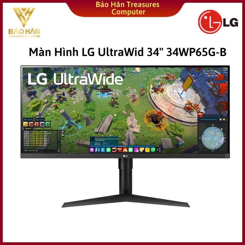 Màn Hình Máy Tính LG UltraWid 34'' IPS FreeSync VESA DisplayHDR 400 sRGB 99% USB Type-C 34WP65G-B - Hàng Chính Hãng