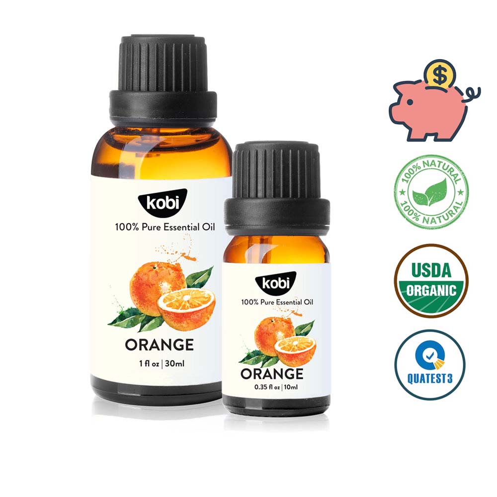 Combo tiết kiệm gồm 2 chai tinh dầu Cam Ngọt Kobi Orange essential oil nguyên chất