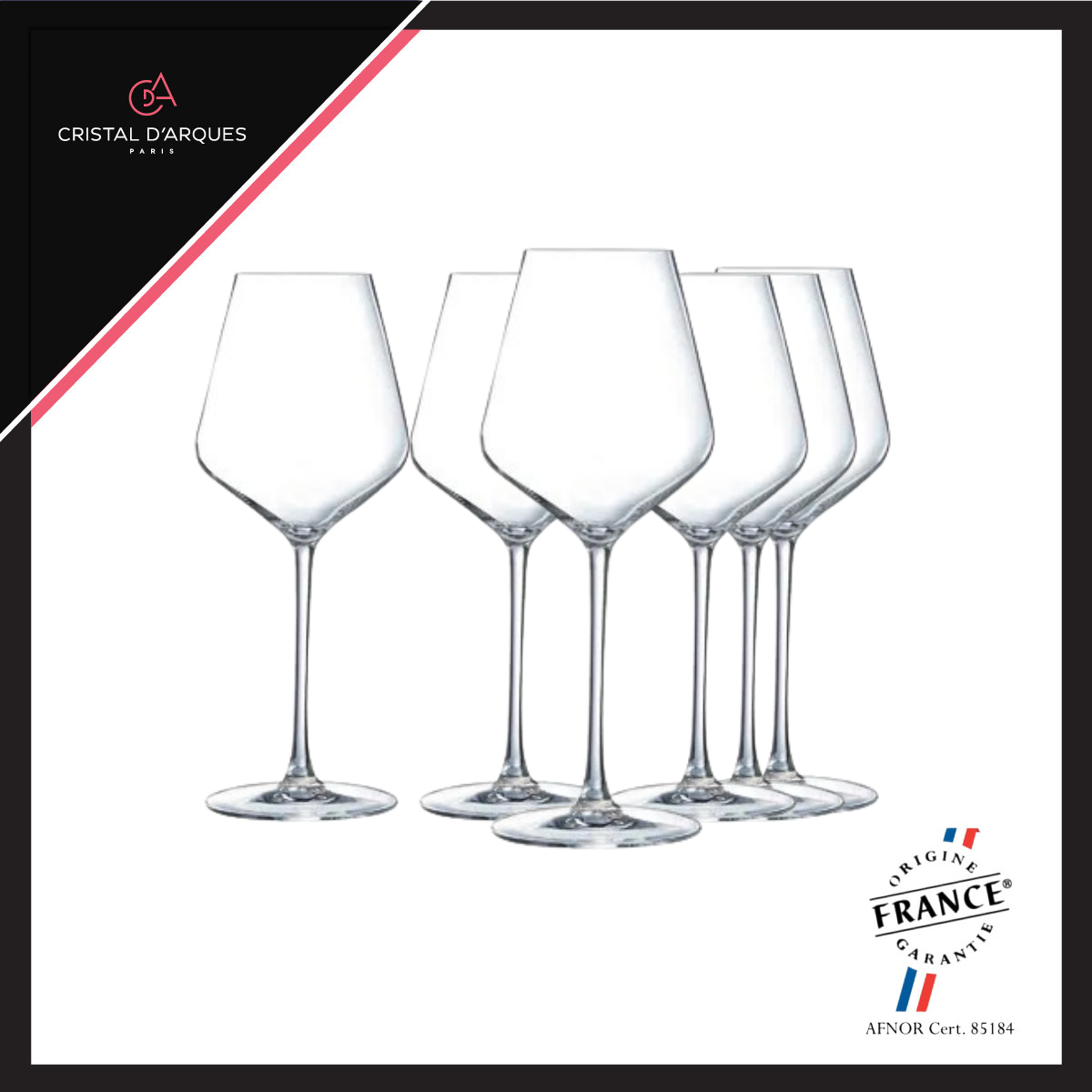 Bộ 6 ly rượu vang pha lê cristal d'arques ultime 280ml - cruln4314