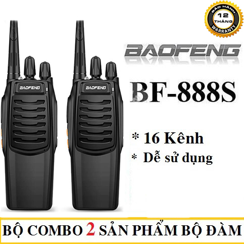 [ BỘ ĐÀM BẮT SÓNG SIÊU XA ] Combo 2 Bộ Đàm Chính Hãng BAOFENG BF888S - Chất Lượng Khủng Kèm Đế Sạc Jack Gài Lưn Tầm Liên Lạc Xa 16 Băng Tần Chống Rè - Pin Lâu, Có Đèn Dễ Sử Dụng Bộ Đàm Liên Lạc Trong Mọi Tình Huống
