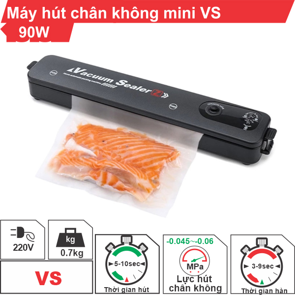 Máy hút chân không thực phẩm Vacuum Sealer dùng cho gia đình, hút khỏe, hết khí- chất liệu nhựa ABS Siêu Bền.