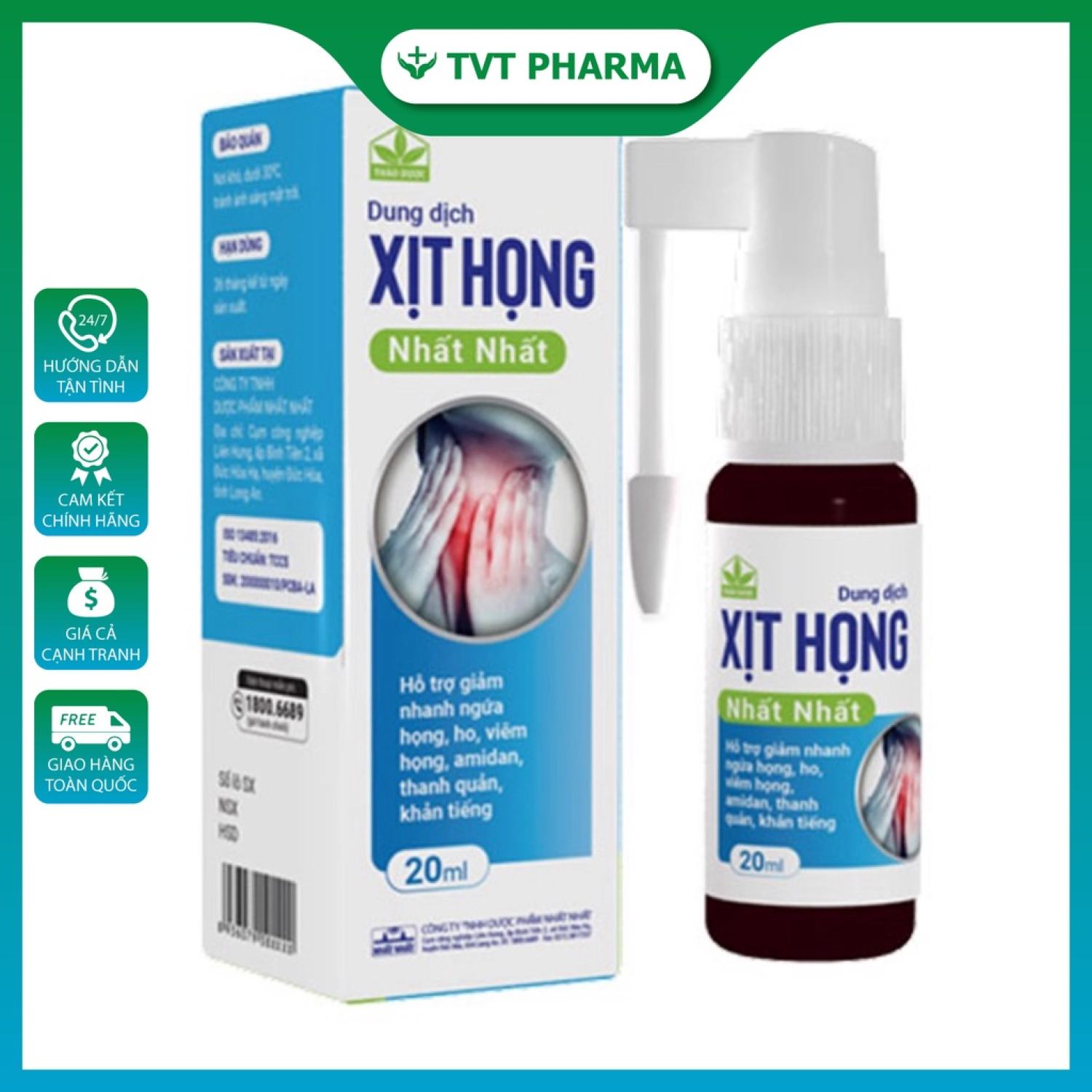 [ CHÍNH HÃNG ] Dung Dịch Xịt Họng ƞhất ƞhất Giảm Viêm Họng, Ngăn Ngừa Phế Quản (20ML)