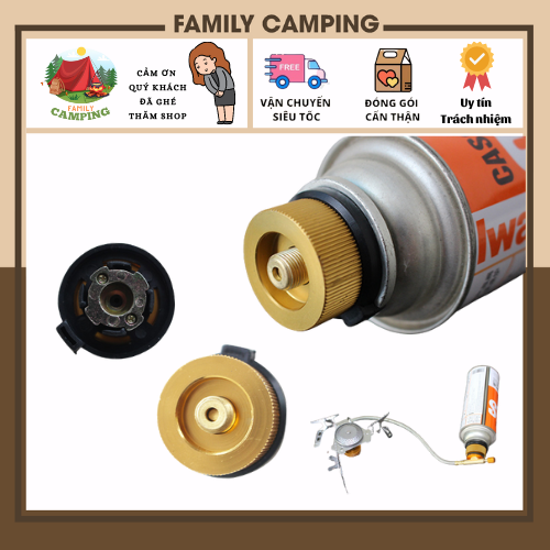 Đầu chuyển đổi bình ga mini dùng cho bếp gas mini với bình gas dài, van chuyển đổi bình ga an toàn, đầu chuyển đổi bếp ga du lịch tiện lợi