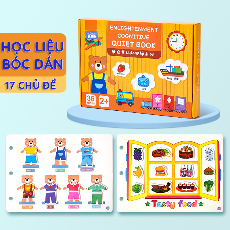 Đồ chơi học liệu bóc dán montessori thông minh cho bé 17 chủ đề s-kids.