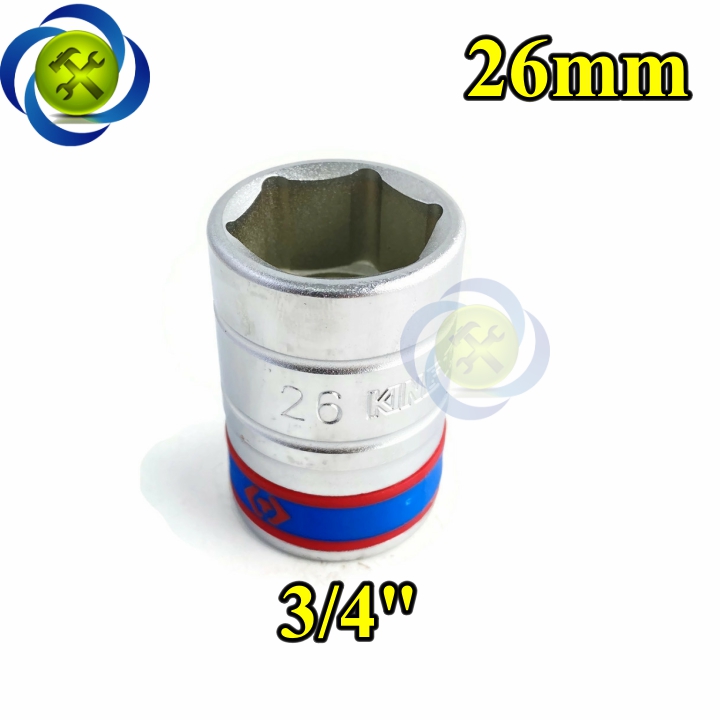 Tuýp 26mm loại 3/4 kingtony 633526m loại ngắn 6 cạnh màu trắng