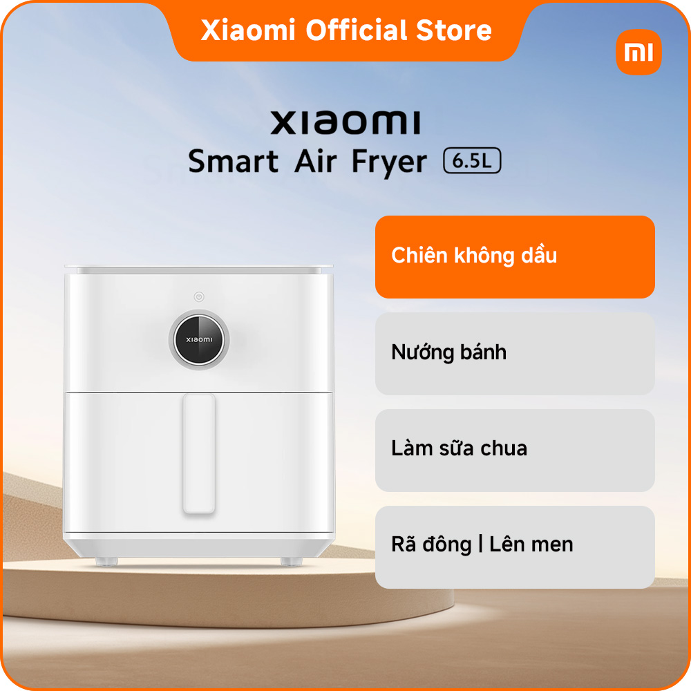 Xiaomi Smart Air Fryer 6.5L | Chiên không dầu | Nướng bánh | Làm sữa chua | Sấy trái cây | Rã đông | Lên men