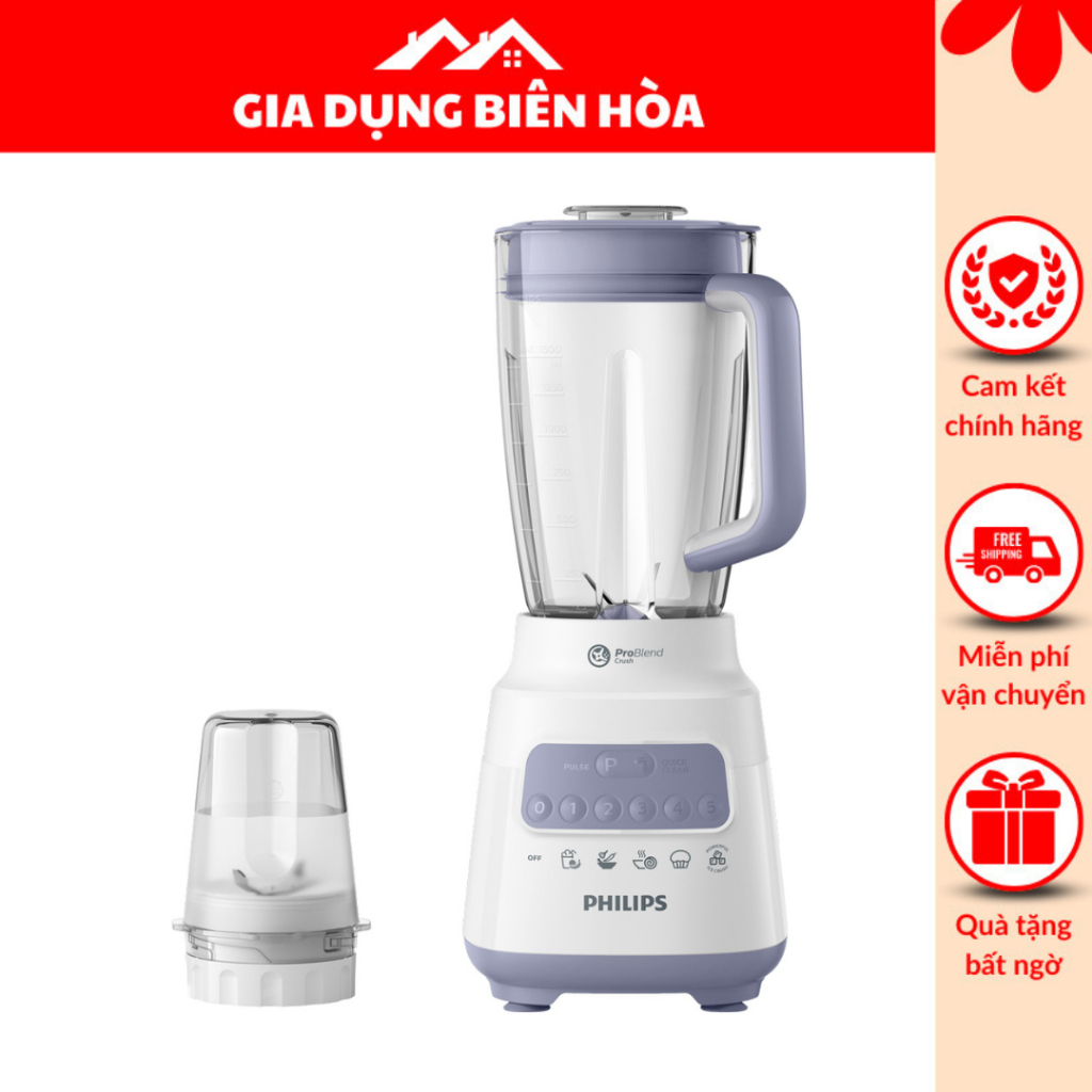 Máy xay sinh tố đa năng Philips HR2221/00-Công suất:700W Chức năng chính:,Xay gia vị: Hành, tỏi, ớt,Xay hạt,Xay sinh tố,Xay được đá