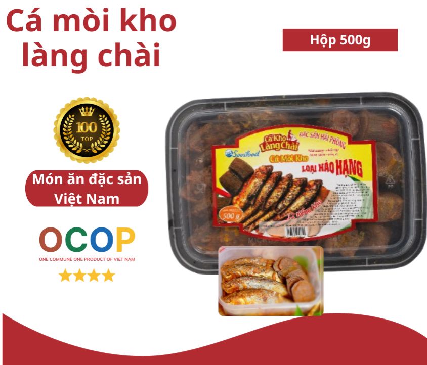 Cá mòi kho làng chài Sovifood hộp 500g - Cá kho thủ công hảo hạng trong top 100 đặc sản Việt Nam