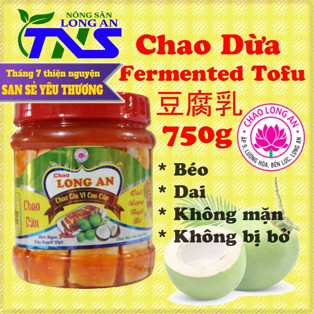 Freeship-chao dừa long an size đại 750g