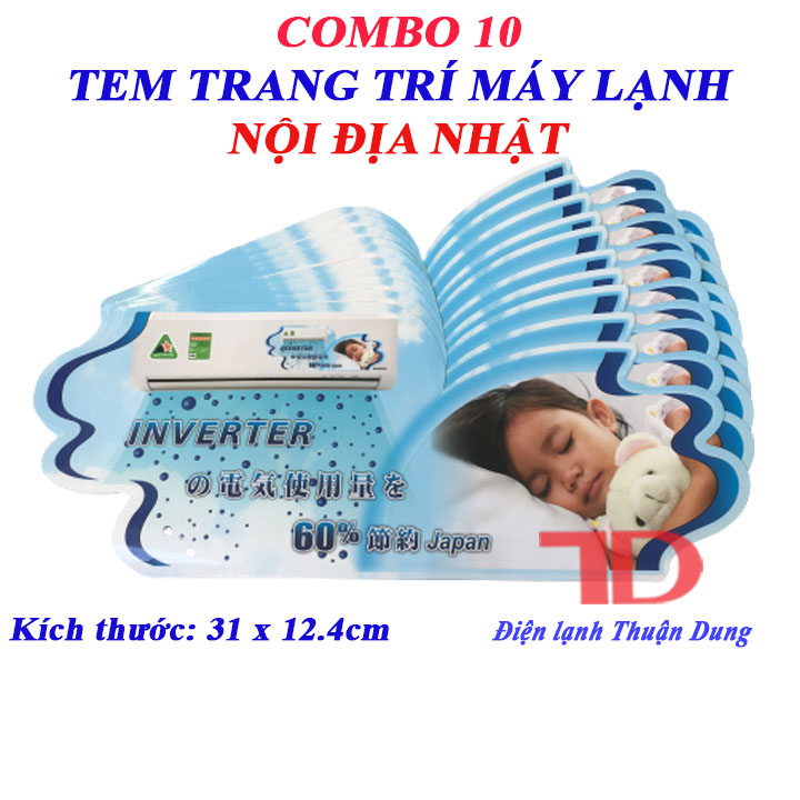Combo 10 tem trang trí máy lạnh nội địa nhật 31x12.4cm ms10