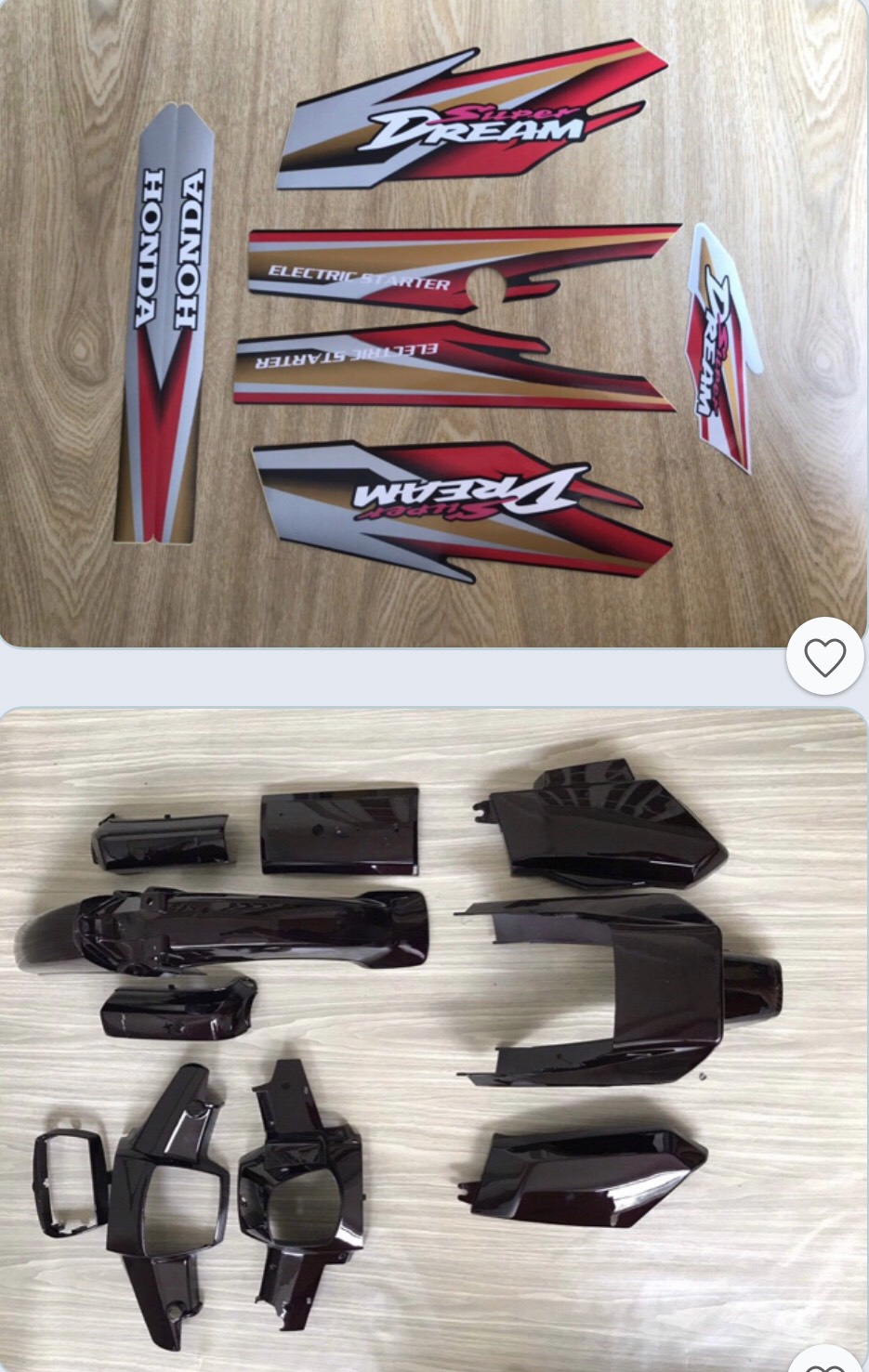 BỘ VỎ NHỰA-DÀN ÁO XE DREAM II-DREAM CAO SUPER DREAM VIỆT THÁI NHẬT LIÊN DOANH VIỆT NAM LÊN ZIN KHÔNG CHẾ CHÁO