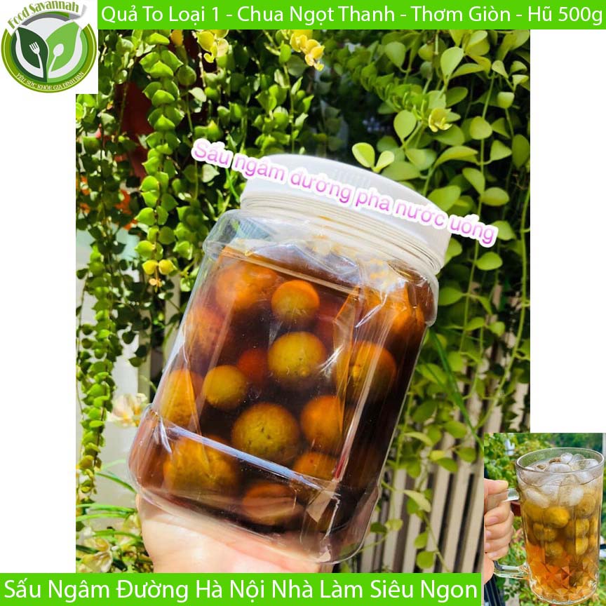 Sấu hà nội, sấu ngâm đường nhà làm siêu ngon hũ 500g - giá cực rẻ, quả to loại 1 thịt dày, chua ngọt thanh, thơm ngon, giòn dai, pha nước uống giải khát mùa hè, thanh nhiệt cơ thể, nước sấu ngâm loại ngon