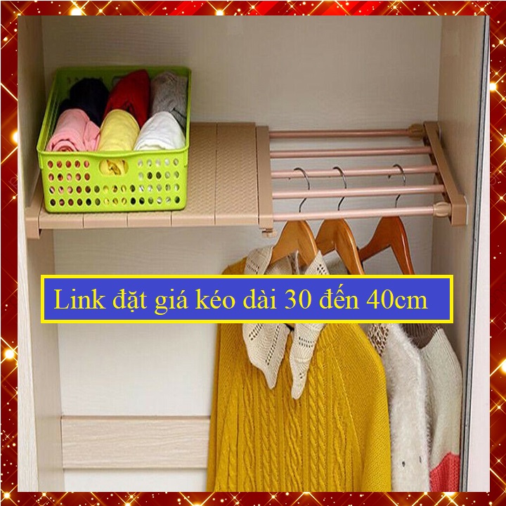 (Giá kéo dài từ 30 đến 40cm rộng 35) Kệ chia ngăn tủ đa năng chịu được 20kg