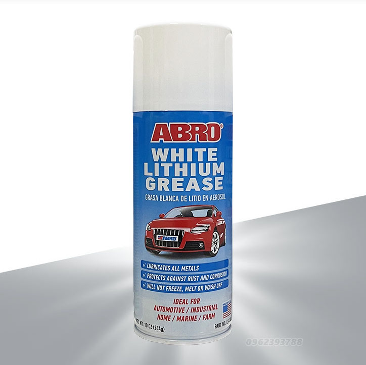 Chai xịt mỡ bò nước Abro White Lithium Grease 284g