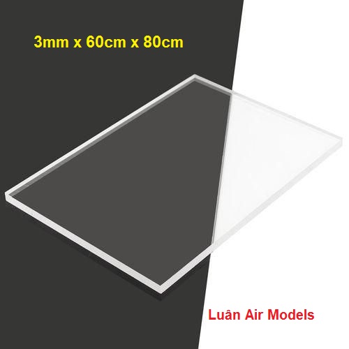 [HCM][3mm 60x80cm] Tấm nhựa mica cứng trong suốt làm hồ cá chuồng kính hộp kính kính khung ảnh kính ốp biển số xe chế đồ chơi sáng tạo mô hình thủ công trang trí (VA204 TP) - Luân Air Models