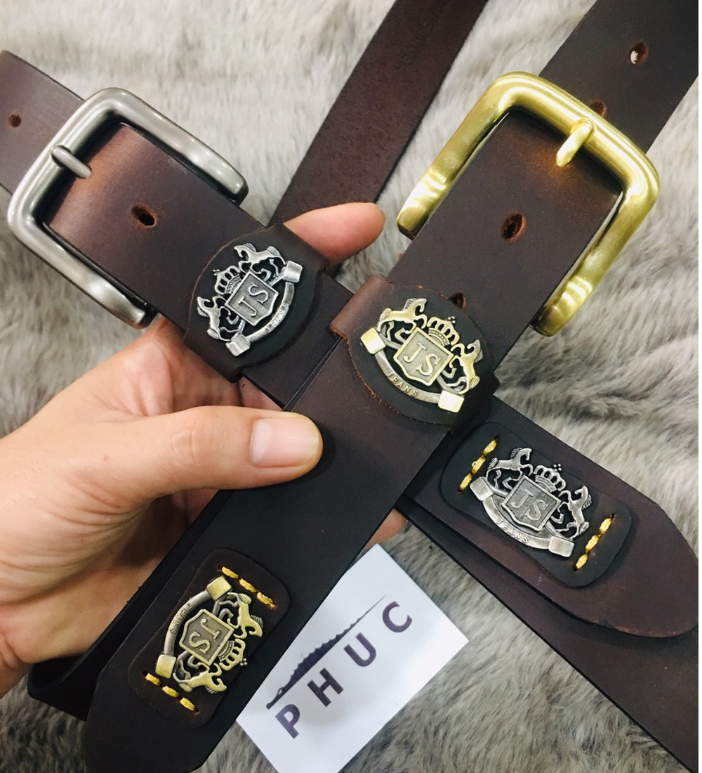 Bảo hành 2 năm Thắt lưng nam da bò sáp nguyên tấm Dây nịt nam da bò sáp nguyên tấm mẫu JS